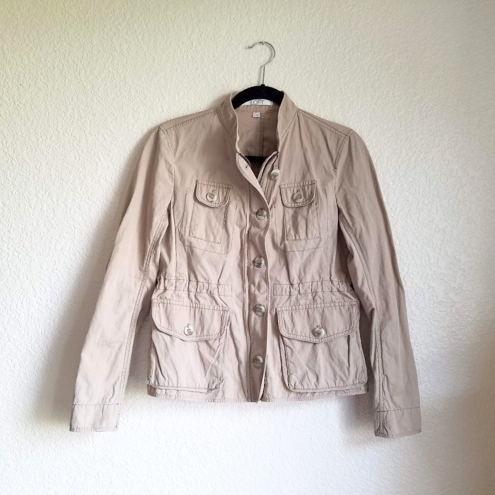 LOFT Cargo Jacket Tan Khaki Lightweight